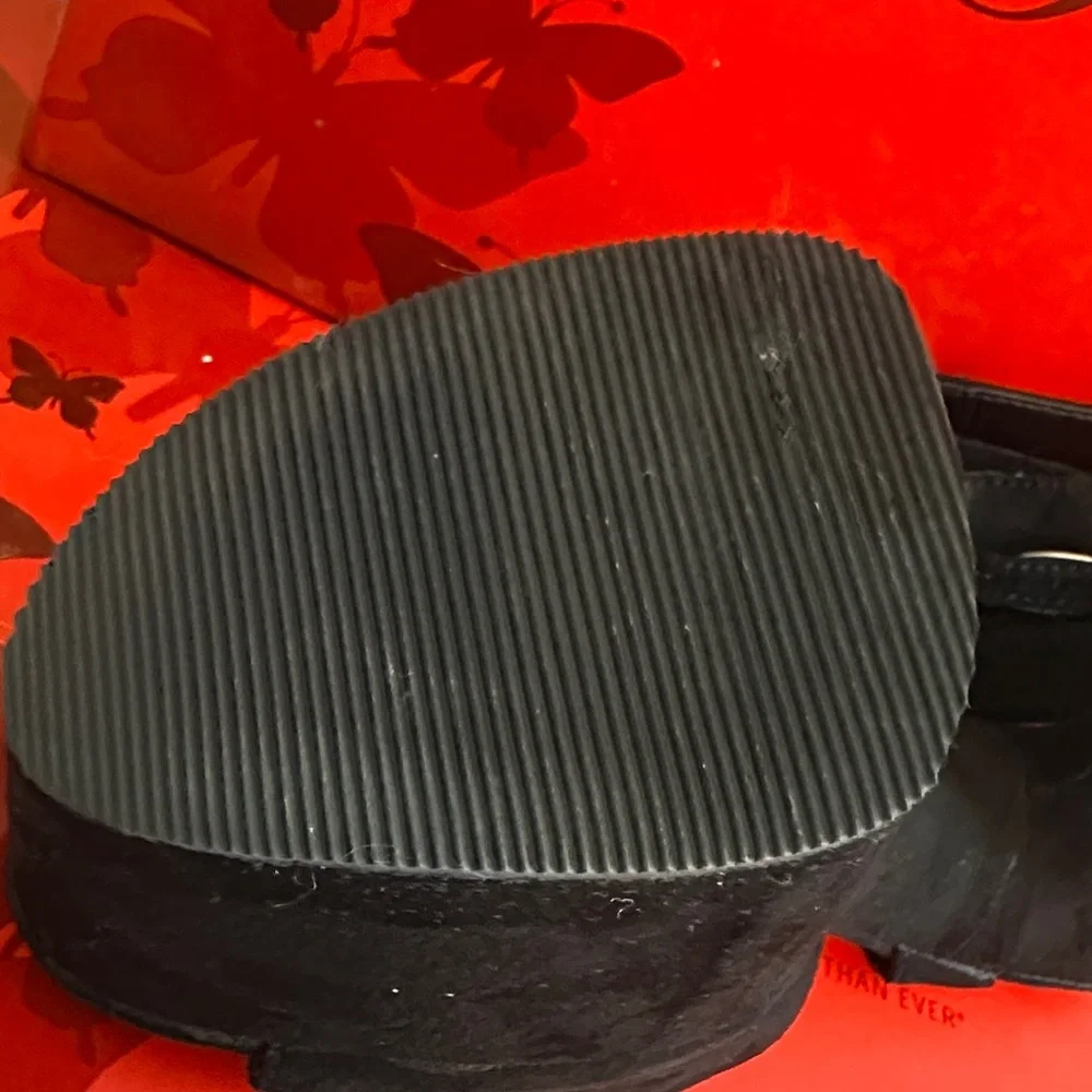 Pleaser Black Platform Sandals with Ankle Strap - Picture 3 of 4